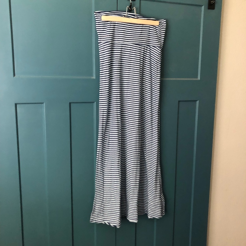 Navy stripe maxi skirt